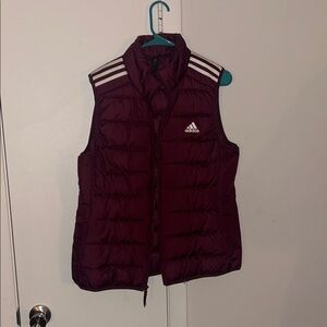 Adidas Maroon Quilted Vest